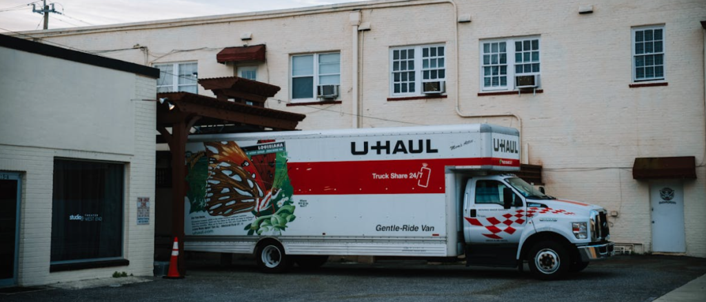 U-Haul moving truck loading