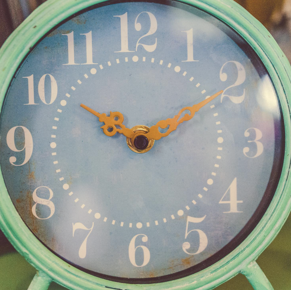 Vintage green clock. 